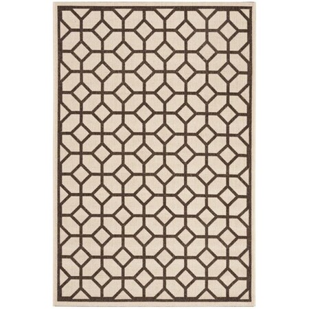 Safavieh 4 x 6 ft. Medium Rectangle Linden 100 Power Loomed Rug, Natural and Brown LND127B-4